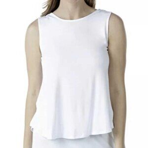 NEW LNBF White Drawstring Back Tank Top Size Large (bin 1N)